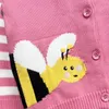 Pull Little maven 2023 automne vêtements bébé filles pull manteau belle abeille dessin animé enfants Cardigan pour enfants 2 7 ans 230802