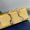 Damen-Ohrringe, Designer-Luxusmarke, 18 Karat vergoldete Ohrringe, Damen-Hochzeitsfeier-Schmuck