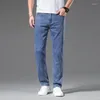 Herren-Jeans, lässig, Stretch-Kleidung, Baggy-Hose, bequem, gerades Bein, klassisches Denim, Blau, Grau