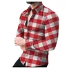 Camisas Casuais Masculinas Grande Camisa Xadrez Vermelha Moda Homem Manga Comprida Macio Conforto Slim Fit Estilos Jaqueta Masculina Cardigã E Inverno