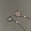 Orecchini pendenti di lusso JBrand Designer Top Argento sterling oy Coeru 0,15 Carati Singolo a forma di cuore Zircone Nappa Orecchino a catena Un pezzo per le donne Gioielli Regalo del partito