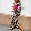 Casual Dresses Leisure Dress Bekväm mode Kvinnor Leopard tryck Skin-touch Lätt semester Kvinnliga kläder