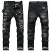 Mens Jeans Hip Street Pants Street Trend Zipper Ripped Stretch Black Fashion Slim Fit Washed Motocycle Denim Paneled Byxor Pant CXG08031