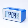Bordklockor Alarmklocka LED digital klocka Backlight Snooze Mute Kalender Temperatur Display Electronic Desktop