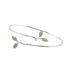 Bangle Korean Enkel och färsk handgjorda bladformade armband Green Opal Fashion Temperament Girl Gifts