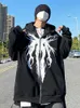Sweats à capuche pour hommes Sweats à capuche Anime Sweat à capuche surdimensionné Vêtements pour hommes Goth Hip Hop Imprimer Sweat Harajuku Zip up Top Femmes Kawaii Hooded Y2k Vêtements 230802