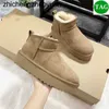 2023 Bottes Fourrure bottes de neige australie Classique mini Tazz Suede Shearling plate-forme botte femmes Châtaigne confort hiver diapositives designer Uggitys bottes