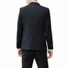 Erkekler Siyah İşletme Seti İnce Fit Düğün Damat Özelleştirilmiş Üç Parça (Ceket Pantolon Tank Top)