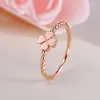 Cluster Rings Classic Glossy 4-Leaf Clover 18K True Real Solid Gold Bands For Women Feminino Girlfriend Fine Fancy Office Jewelry Gift