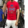 Erkekler Tişörtleri Seveyfan Tee Hip Hop Rhinestone Crown Dragonfly Baskı Matkap Tees Erkekler Erkek Kadın İçin Dimond Track T-Shirt