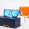 gafas de sol para hombre diseñador hexagonal doble puente moda lentes de vidrio UV con estuche de cuero Gafas de sol para hombre mujer 9 colores firma triangular opcional SIN CAJA