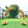 Decoração de festa Adereços de casamento Redondo Círculo de metal Pólo duplo Estande de flores T Fundo de palco Arco de ferro forjado Prateleira da porta