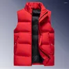 Coletes masculinos 2023 outono inverno elegante colete casaco masculino colarinho sem mangas jaqueta cor sólida lavável fino ajuste com zíper roupas b41