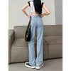 Kvinnors jeans i realtid skytte av high street dubbelknapp för sommarbyxor svart och grå tunn midja visar tor