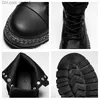 Buty jesień i zimowe męskie klasyczne czarne skórzane buty na zewnątrz męskie platforma Buty robocze moda Koreańskie buty Botas Hombre Z230803