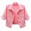 Femmes Vestes Femmes Denim Veste Printemps Automne Manteau Court Rose Jean Vestes Casual Tops Violet Jaune Blanc Lâche Tops Dame Survêtement Howdfeo 230803