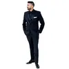 Luksusowy groom ślub smokingowy nacięte garnitury klapowe Slim Fit Men czarny płaszcz wieczorny impreza 3 sztuki Plece Pants kamizel