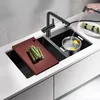 Nanometer 4mm Thickness Double Bowl Kitchen Sink 304 Stainless Steel Large Size Handmade Nano Technology Double Sink