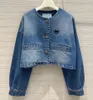 Veste denim Femmes de manteau de manteau triangle vestes de logo