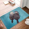Mattor Välkommen Romantisk Otter Par Floor Door Bath Mat Anti-Slip Indoor Pet Animal Doormat Garage vardagsrum mattan