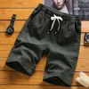 Men's Shorts Summer Men Casual Fashion Drawstring Solid Color Cotton And Linen Five Points Big Foam Indoor Boy Outdoor House