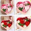 Gift Wrap Artificial Flowers Soap Flower Heart Shaped Box Border Special For Valentine's Day Christmas Creative Silk Mum