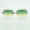 Nowe fabryczne bezpośrednie luksusowe okulary przeciwsłoneczne 0286o Naturalne białe bawołki High-end Sunglasses Grawerowanie soczewek