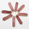 Pendant Necklaces Natural Druzy Stone Double Buckle Fashion Gilded Edge Connector Metal Mineral Agate Slice Charm Geode Rough For Jewelry