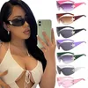 Zonnebril Y2K Punk One Piece Women Brand Designer Wrap Around zonnebril voor heren UV400 Goggles Shades Sports