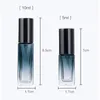 wholesale 5ml 9ml square gradient blue glass spray empty bottle with aluminum nozzle for perfume subpackage