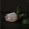 Fleurs décoratives De Luxe Grand Artificielle Afrique Protea Cynaroides Silk King Branches Faux Flores Pour La Décoration De La Maison Guirlande Plantes Floral