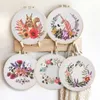 Productos de estilo chino, iniciador de bordado con patrón de flores, hilo de Color de estilo de tela, artesanía con suministros de bordado de aro