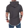 Herren Hoodies Sweatshirts Männer Stilvolle Kurzarm T-Shirts Casual Kapuzen Hoodie Sommer Shirt Top 230802