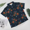 Mäns casual skjortor Ditsy Floral Loose Shirt Mens Vacation Red Flowers Print Hawaiian Custom Short Sleeve Y2K Overdized Bluses