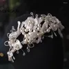 Pinces à cheveux perle Hairbadns diadèmes mariée bijoux pour femmes fée fleur perlée blanc bandeaux élégant femme accessoires de mariage