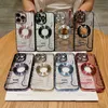 Magnetic Wireless Charging Cases For Iphone 15 Plus 14 Pro Max 13 12 11 Circuit Board Texture Bling Plating Soft TPU Chromed Electroplate Metallic CD Lens Cover