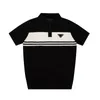 Мужской дизайнер Polos New Product P Семейство 23SS Spring/Summer вязаная эластичная половая футболка для шейки моды Fashion Contrast Panel Triangle Рубашка для мужчин FOSR
