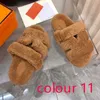 Winter Slipper Mode Lui Platte Bodem Hotel Mannen Casual Slipper Dames Designer Schoenen Dame Cartoon Pluche Lederen Slippers Warm Houden Wollen Flops Maat 35-42-45