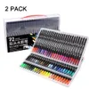 Marker, 2er-Pack, 72 Farben, Aquarell-Pinselstift, Dual-Spitze, Fineliner, Zeichenstifte, Malstifte, Manga-Schulbedarf, 230803