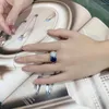 Cluster Rings Shop Luxury 925 Sterling Silver 5CT Sapphire High Carbon Diamonds Gemstone Jewelry Wedding Engagement Ring Wholesale