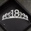 Pinces à cheveux 18/25/40/50/60 anniversaire princesse diadème couronne bandeau bande de mariée accessoires coiffure mariage pour les femmes anniversaire