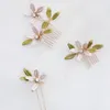 Hair Clips Hand Painted Floral Bridal Combs Pin Set Wedding Prom Women Accessories Handmade Girls Headpiece