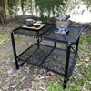 Kampmeubilair Tryhomy Outdoor Klaptafel Aluminium Picknick Draagbare Dubbele Lagen Barbecue Camping Mesh