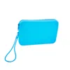 10pcs Cosmetic Bags Women Silicone Plain Large Capacity Square Phone Wash Storage Bag Mix Color