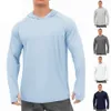 Sudaderas con capucha para hombre Color sólido Verano Manga larga Con capucha Ropa de protección solar Camiseta suelta 230802