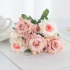 Fleurs décoratives 5 Têtes Angulaire Rose Artificielle Pour La Maison Fenêtre Bonsaï Guirlande De Noël Décor De Mariage En Plein Air Jardin Arche Accessoire