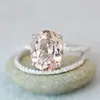 Anneaux de mariage couleur Champagne clair Zircon bague de mode 2 pièces/ensemble bijoux de fiançailles taille 6-10 cadeaux femme Morganite bande