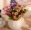 Decorative Flowers 5pcs Chrysanthemum Artificial 6 Heads Flower Silk Gerbera Daisy Bouquet Cartoon Mini