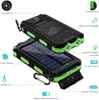 Caricabatterie wireless 20000mAh Solar Power Bank portatile Ricarica Poverbank Tre difese Caricabatterie esterno Forte luce LED Doppia alimentazione USB x0803