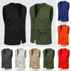 Men's Vests Men Multi-Pocket Classic Waistcoat Casual Sleeveless Jacket Plus Size Slim Fit Outerwear Male Clothes Pographer Tactical Vest 230803